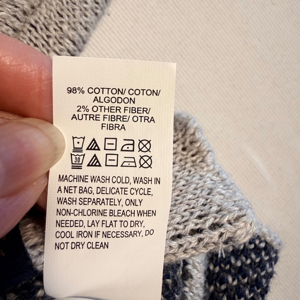 Lucky Brand Mens‎ M Baja Hoodie Gray Navy Pullover Surf Boho Skater Street Knit - Picture 5 of 14